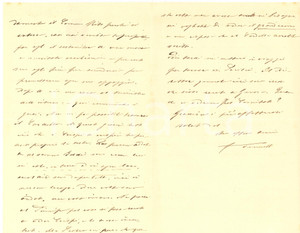 Autografo originale 1896 ROMA Lettera on. Francesco TENERELLI per onorificenza  AUTOGRAFO 1