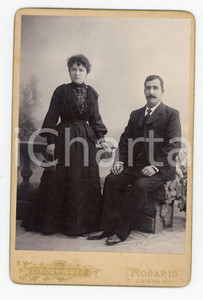 1900 ca ROSARIO (ARGENTINA) Sposi italiani TARABBA - PASCHETTA *Foto 11x16