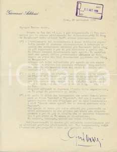 1956 ROMA Lettera produttore Giovanni ADDESSI su documentario - AUTOGRAFO