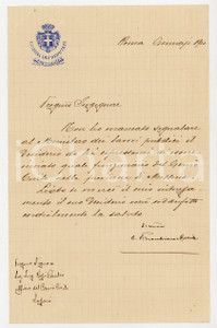 1910 ROMA Lettera Camillo FINOCCHIARO APRILE pro ing. Giulio ROSSI - AUTOGRAFO