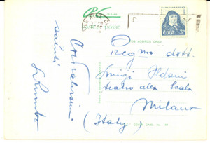 1958 DUBLINO Cartolina tenore Luigi RUMBO a Luigi Oldani - AUTOGRAFO FG VG