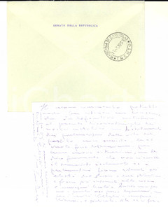 1959 ROMA SENATO Biglietto sen. Ennio ZELIOLI a don BORSIERI *AUTOGRAFO