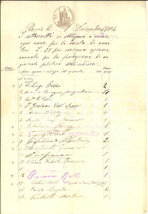 1904 PAVIA Sottoscrizione annuale per la fondazione di un giornale politico