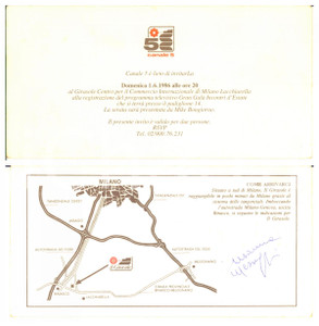 1986 MILANO LACCHIARELLA IL GIRASOLE - Autografo Susanna MESSAGGIO su invito