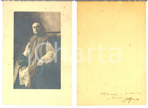 1930 ca VERCELLI Ritratto mons. Giacomo MONTANELLI vescovo - Foto AUTOGRAFO