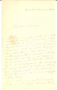 1863 TORINO Lettera Raffaele PARETO per futura pubblicazione - AUTOGRAFO