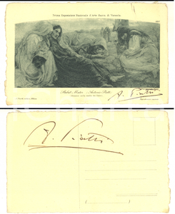 1920 ca Pittore Antonio PIATTI "Stabat Mater" - Cartolina con AUTOGRAFO