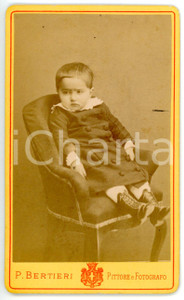 1875 ca TORINO Ritratto di bambino con cappotto di lana *Foto BERTIERI - CDV