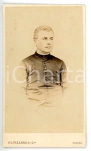 1870 ca TORINO Ritratto di sacerdote in veste talare *Foto VIALARDI - CDV