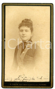 1890 ca TORINO Ritratto di giovane donna con acconciatura raccolta *Foto PASTA 