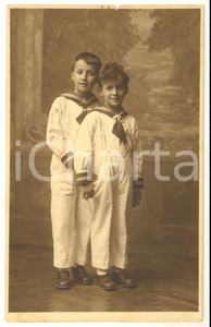 Fotografia d epoca originale 1923 MILANO Fratelli Gian Cesare e Vittorio GATTINARA bambini Foto cartolina 1