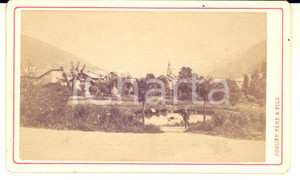 1870 ca Area di LIONE Veduta di un villaggio con stagno *Foto ANIMATA JOGUET CDV