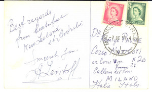 1955 NEW ZEALAND DANZA Impresario Alexander LEVITOFF *Cartolina  AUTOGRAFO FG VG