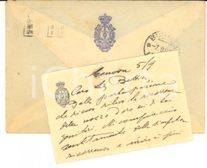 1923 GENOVA Biglietto NAVIGAZIONE GENERALE ITALIANA per partecipazione nozze