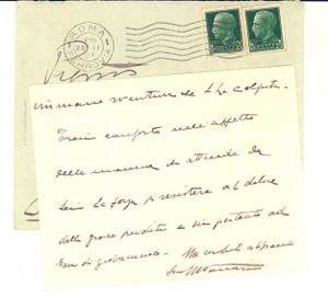 1932 MINISTERO DELLA GUERRA Biglietto M. VACCARO a Luigi DONAVER - AUTOGRAFO