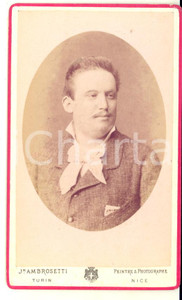 1880 ca TORINO Ritratto di Maurizio MONTANARI con dedica *Foto AMBROSETTI - CDV