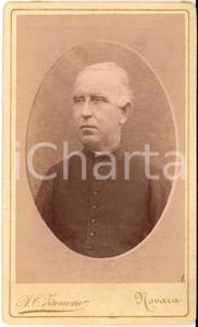 1890 ca NOVARA Ritratto di un sacerdote - Fotografia A. C. ZENONI CDV