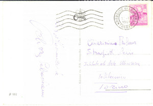 1961 PERGINE VALSUGANA Prof. Sebastiano PELIZZA - Cartolina con AUTOGRAFO FG VG