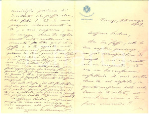 1907 FIRENZE Lettera Enrico DE CHAURAND - Istituto Geografico Militare AUTOGRAFO