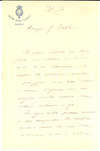 1895 ca MILANO Lettera Raffaele ROVERSI direttore POSTE E TELEGRAFI - AUTOGRAFO