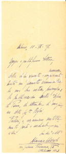 1927 MILANO Lettera Mercurio MOZZATI per pubblicazione poesia - AUTOGRAFO