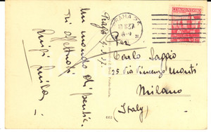 1937 PRAGA Cartolina Luigi POSS Luisa PARRILLI a Carlo SAGGIO - FP VG