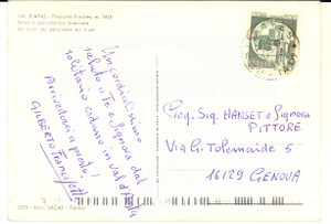 Autografo originale 1990 VAL D AYAS Pittore Gilberto FRANCISETTI cartolina postale autogrrafa 1