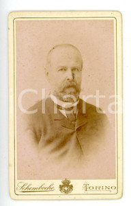 Fotografia d epoca originale 1895 ca TORINO Ritratto maschile in soprabito  Foto SCHEMBOCHE  CDV 1