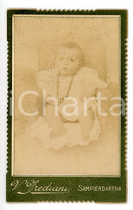 Fotografia d epoca originale 1900 ca GENOVA  SAMPIERDARENA Bambina di pochi mesi con collana Foto FREDIANI 1