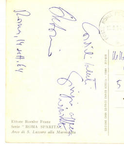 Autografo originale 1964 ROMA Cartolina giornalista Giorgio SANSA  Autografo FG VG 1