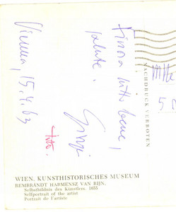 Autografo originale 1963 VIENNA Cartolina giornalista Giorgio SANSA  Autografo FG VG 1