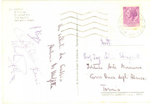 Autografo originale 1972 GUBBIO Sebastiano PELIZZA Antonio DI MOLFETTA  Cartolina AUTOGRAFI 1