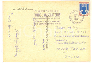 Autografo originale 1967 PARIS Prof. Sebastiano PELIZZA ed Ernesto ARMANDO  Cartolina AUTOGRAFI 1