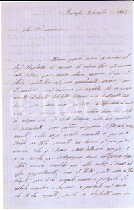 Autografo originale 1864 CARAGLIO Conte Pio D AGLIANO in lite con il conte di Collegno  AUTOGRAFO 1