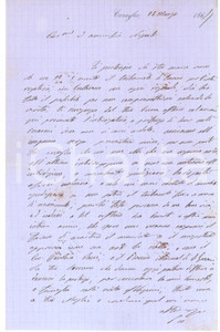 Autografo originale 1864 CARAGLIO Lettera conte Pio D AGLIANO in difficoltÃ  giudiziarie  AUTOGRAFO 1