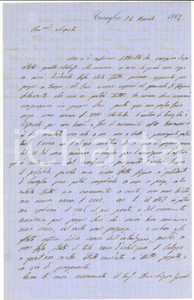 1864 CARAGLIO Conte Pio D'AGLIANO pressato dall'esattore locale *AUTOGRAFO