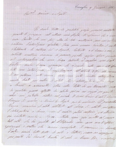 Autografo originale 1864 CARAGLIO Pio D AGLIANO ringrazia Faustino ROCCI per l aiuto  AUTOGRAFO 1