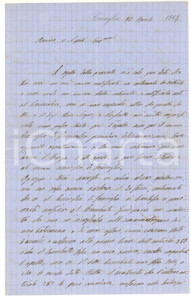 Autografo originale 1864 CARAGLIO Conte Pio D AGLIANO teme la rovina economica  AUTOGRAFO 1