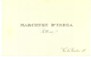 Oggetto da collezione cartaceo 1950 ca s. l. Marchese POTTINO D IROSA  Biglietto da visita VINTAGE 1