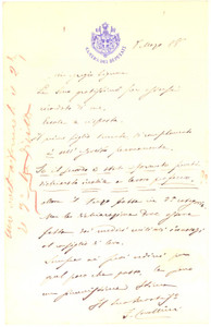 1888 ROMA Lettera on. Filippo CAVALLINI su riforma di un militare - AUTOGRAFO