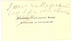 1910 ca s.l. Marchesa PALLAVICINO MOSSI AVOGADRO DI COLLOBIANO *Autografo