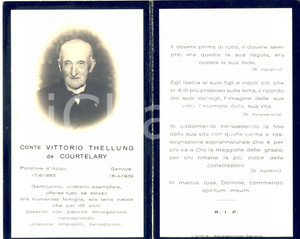 1939 GENOVA In memoria di Vittorio THELLUNG DE COURTELARY *Santino ritratto