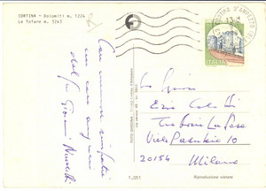 1985 CORTINA D'AMPEZZO Cartolina scrittore Giovanni NUVOLETTI - AUTOGRAFO FG VG