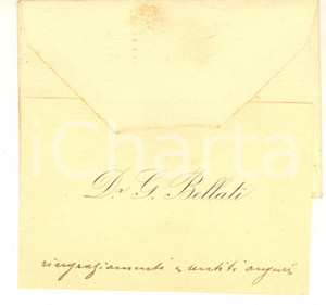 1929 ROMA Biglietto G. BELLATI (Ministero dell'Educazione Nazionale) - AUTOGRAFO