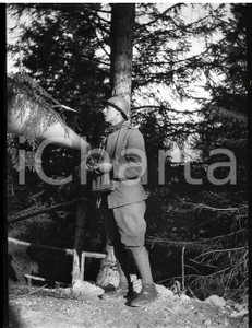 6X4cm NEGATIVO ORIGINALE * 1915 WW1 ESERCITO ITALIANO Militare in osservazione