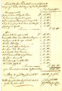 1856 PAVIA Basilica SAN MICHELE Distinta spese per funerali Paolina DALL'ACQUA