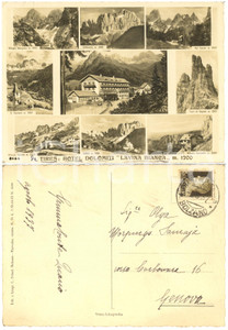 1937 TIRES Hotel Dolomiti "Lavina Bianca" - Cartolina Gemma CONTE QUARIO FG VG