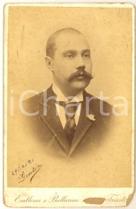 1891 TRIESTE Ritratto di Giulio MORPURGO - Foto EMBLEMI & BALLARINI 11x16 cm
