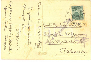 1945 PADOVA Cartolina cap. Giuseppe PIRONTI scrittore - AUTOGRAFO FP VG