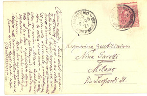 1909 SANREMO Cartolina cantante BACHMANN al soprano Nina GARELLI - Autografo FP